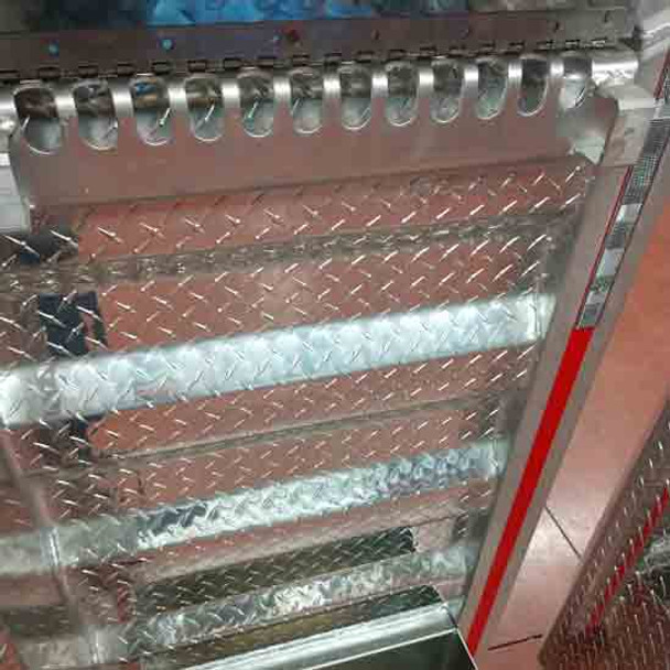 Sturdy-Lite Diamond Plate Aluminum Single Door Cab Rack, 68 x 80 Inch W/ 2 Chain Racks & 2 Chain Trays