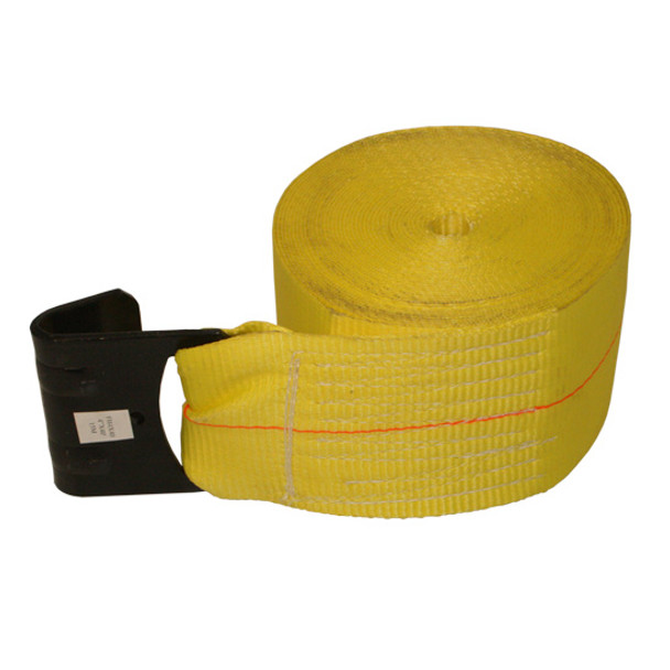 Polyester Strap With Flat Hook, 4 Inch X 40 Ft - Yellow
