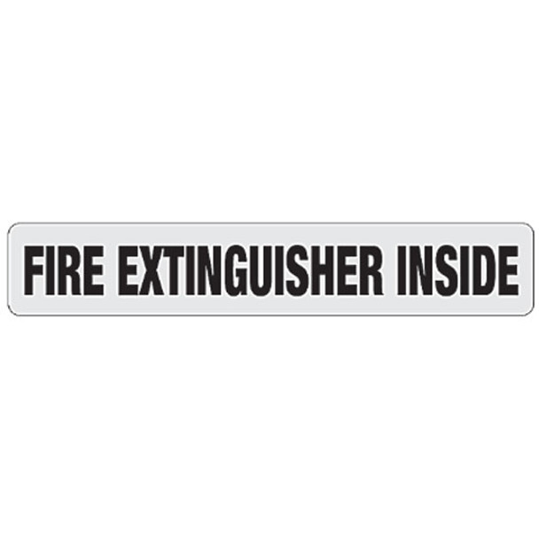 2 X 12 Inch Fire Extinguisher Inside Decal - Black Text On Clear