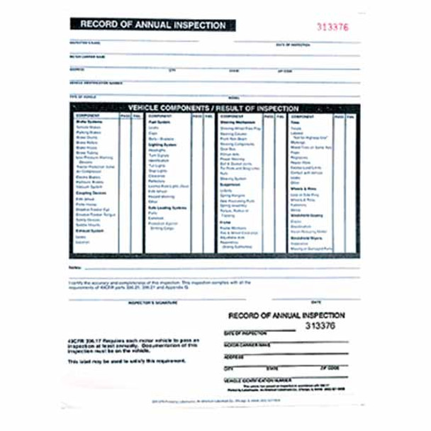 Annual Inspection Form With Decal