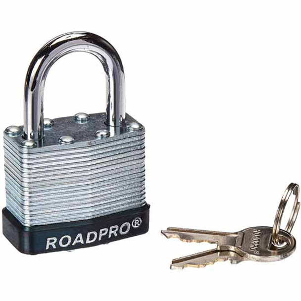 RoadPro 40MM Laminated Steel Padlock W/ Bumper Guard And 1 Inch Shackle