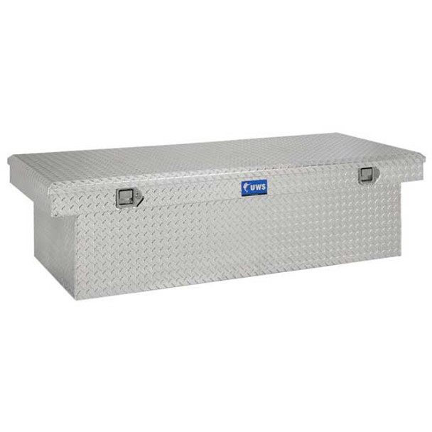 Bright Diamond Plate Aluminum 69 Inch Deep Extra Wide Crossover Tool Box For Pickup Trucks