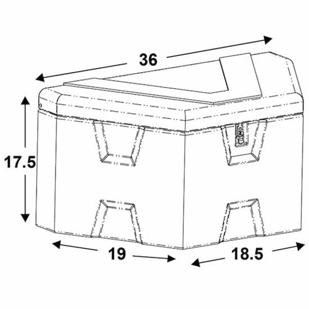 Black Poly Trailer Tongue Truck Tool Box 18 X 19 X 36 Inch