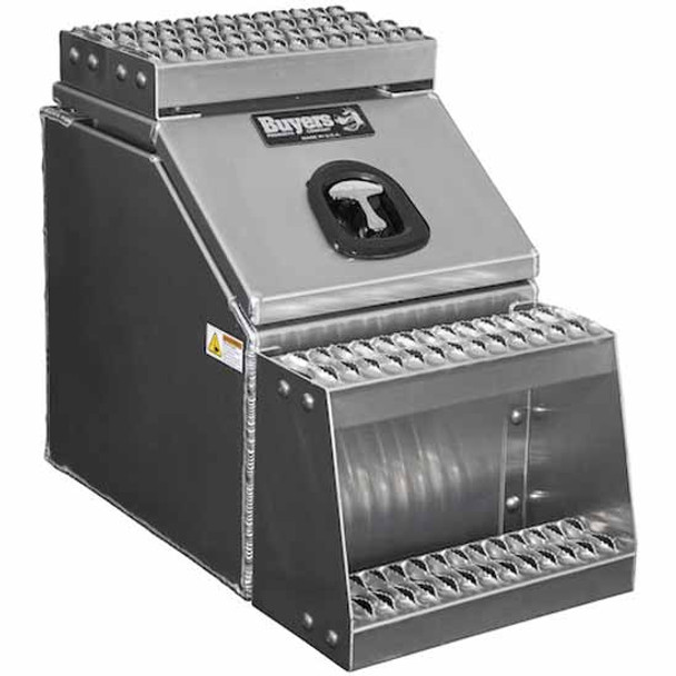 16.25 X 23.31 X 28.5 Inch Smooth Aluminum Step Box W/ Wide Opening Lid