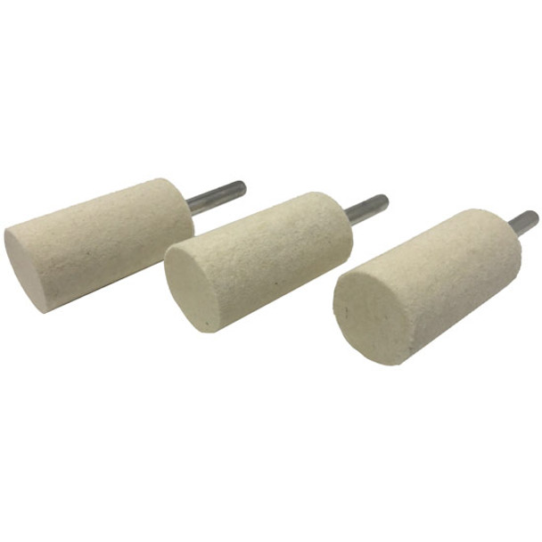Zephyr 1 x 2 Inch Chrome Polishing Felt Cylinders - 3 Pack For 1/4 to 3/8 Inch Chuck