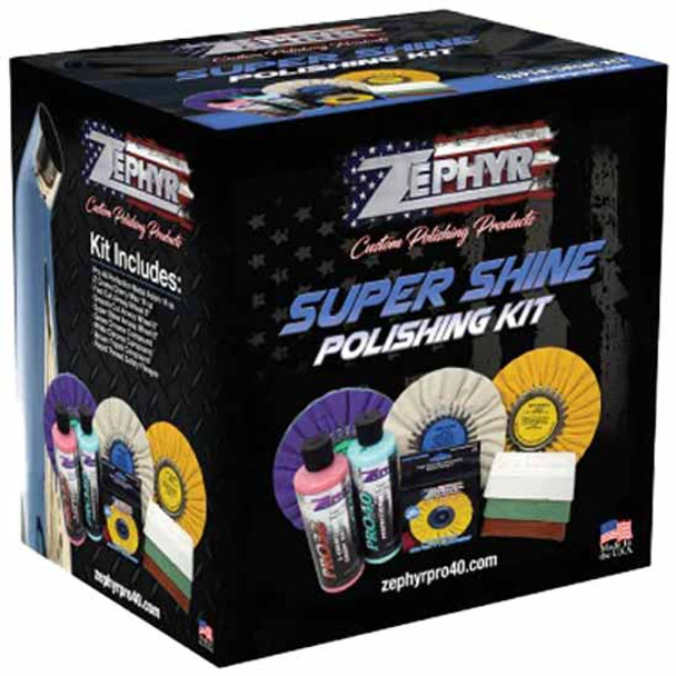 Zephyr Super Shine Polishing Kit Includes Airway Shine Wheels, Rouge Bars, Pro40 Polish