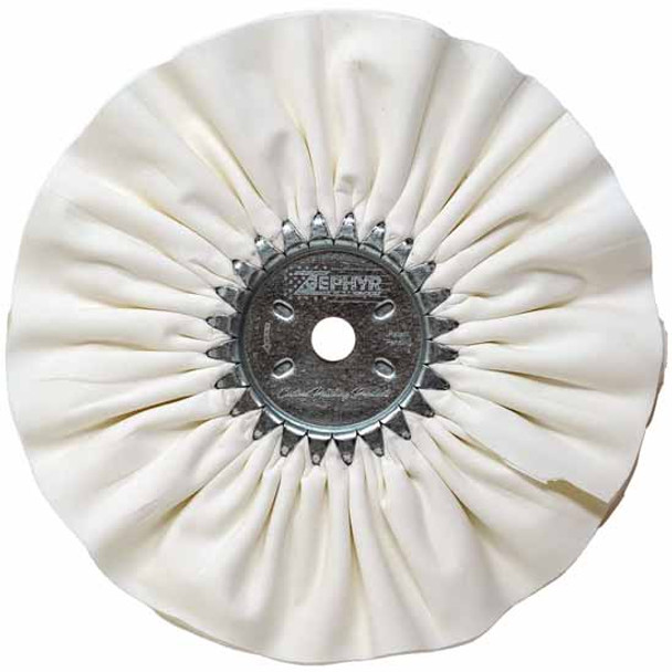 10 Inch White Bleached Combed Cotton Standard Airway Buffing Wheel