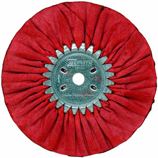 8 Inch Red Heavy Cut Clear Dipped Airway Buffing Wheel