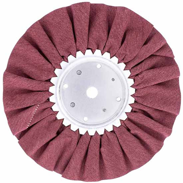 6 Inch Treated Airway Buff, Red For 5/8 And 1/2 Inch Arbor