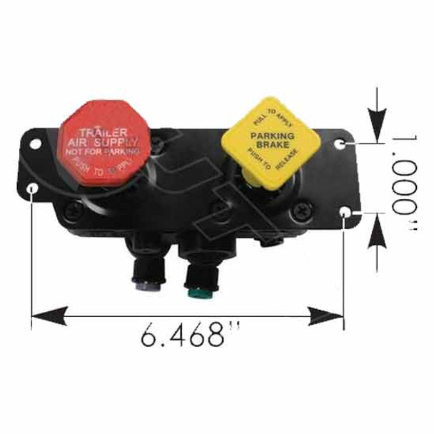 MV3 Air Control Valve Dash Mounted Trailer Trip Pressure MV3 Air Control Valve Dash Mounted Trailer Trip Pressure