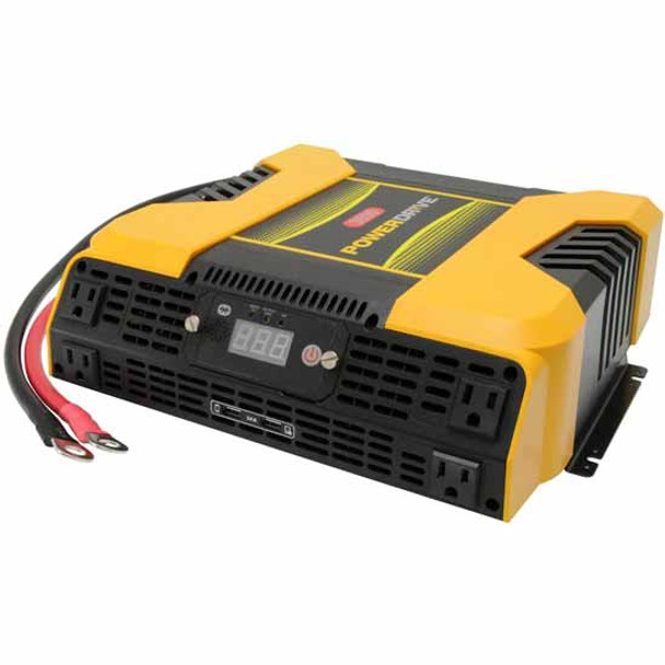 12V 3000 Watt Portable Power Inverter With High Surge Capacity, 4 - 3 Prong, 2 USB Ports