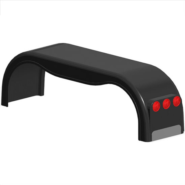 101.5 Inch Black Gel-Coat Fiberglass Full Fender W/ High Light Panel