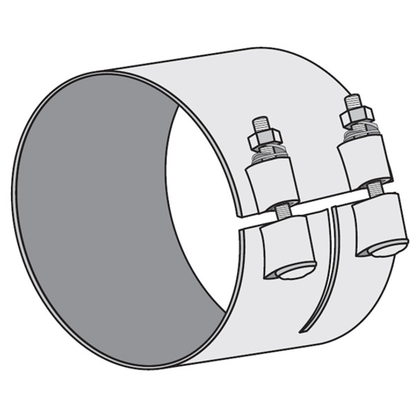 Lincoln Chrome Wide Style Chrome Exhaust Mounting Clamp, 5 Inch Diameter