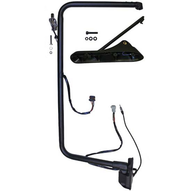 Black Mirror Bracket Replaces 2505302C4 For International ProStar, WorkStar, DuraStar Passenger Side