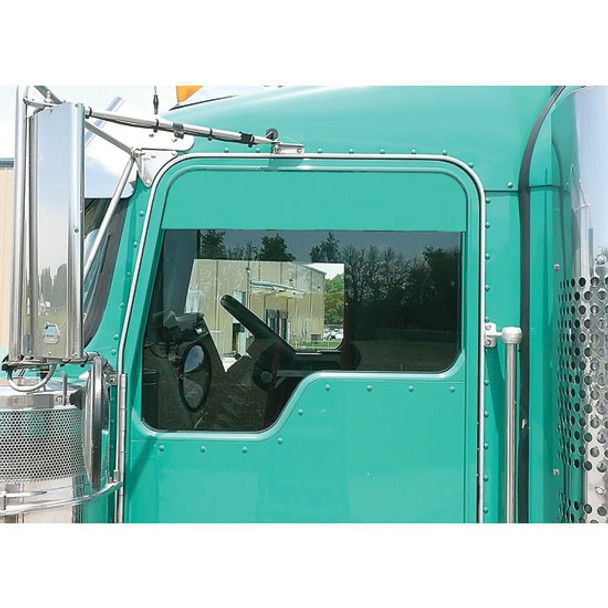 Roadworks Sanded Stainless Steel 6 Inch Chop Top Window Panels For Kenworth T600, T800 & W900