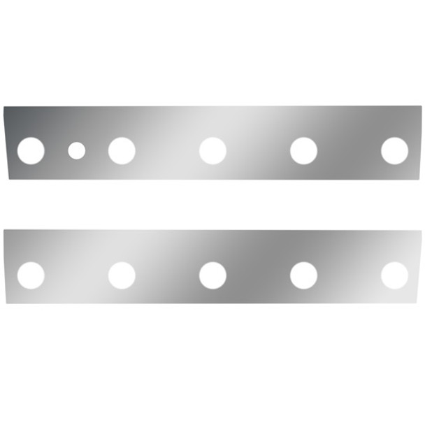 33.75 Inch Stainless Steel Cab Panels W/ Heater Plug, 10 - 2 Inch Round Light Holes  International 9900i