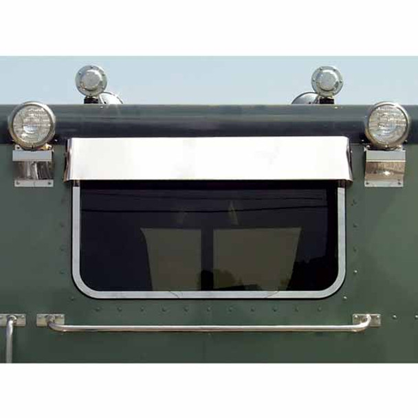 7 Inch Stainless Steel Rear Window Sleeper/Day Cap Drop Visor For Peterbilt & Kenworth