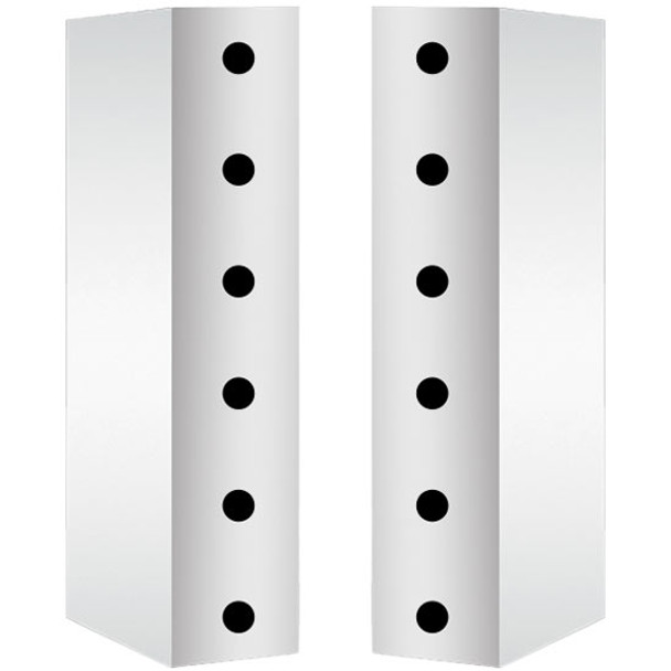 Stainless Steel Mirror Light Boxes W/ 6 - 3/4 Inch Light Holes On Each Side