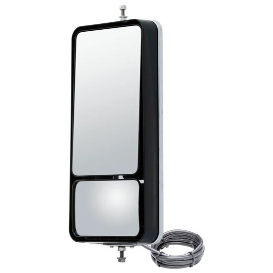 Stainless Steel Motorized Dual Vision Heated, Lighted West Coast Mirror