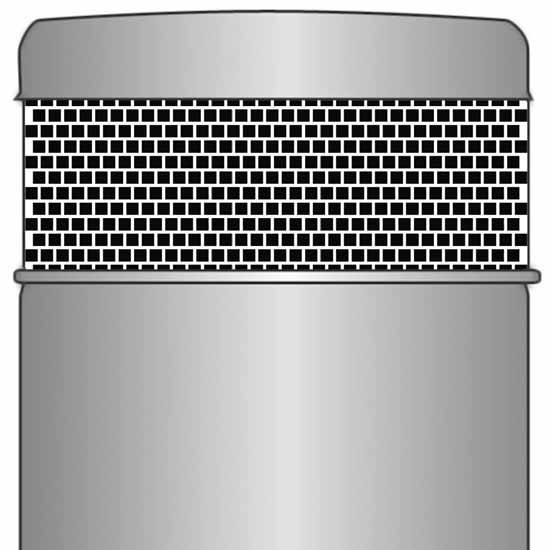 304 SS Punched Breather Screen W/ Off Set 5/16 Inch Squares, Factory Height For 15 Inch Premium Donaldson Air Cleaner