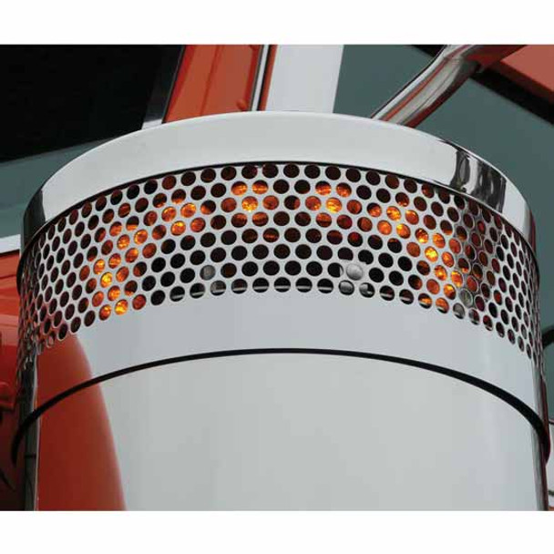 304 S.S. Inner Breather Lights W/ 18 Bullseye Amber/Clear LEDs For 15 Inch Donaldson