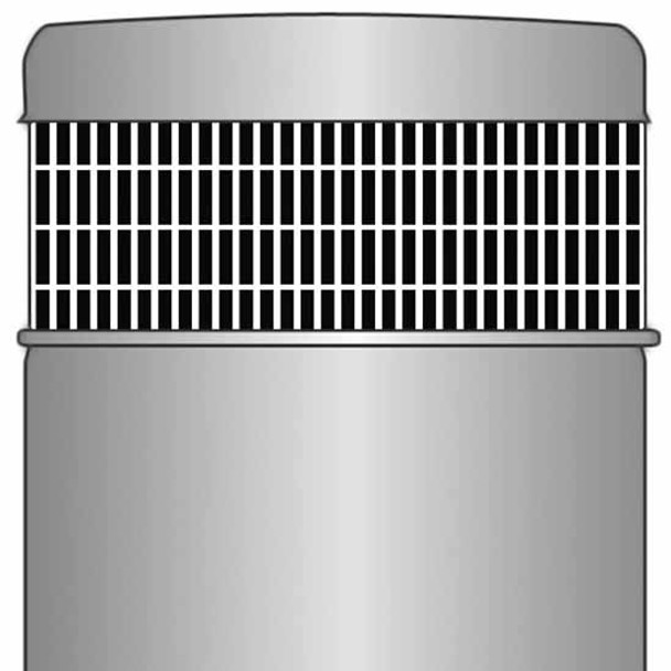 304 SS Punched Breather Screen W/ Vertical Rectangles For 15 Inch Premium Donaldson Air Cleaner