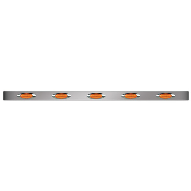 63 Inch Stainless Steel Sleeper Panels W/ 10 M1 LED Millennium Lights - Amber LED / Amber Lens