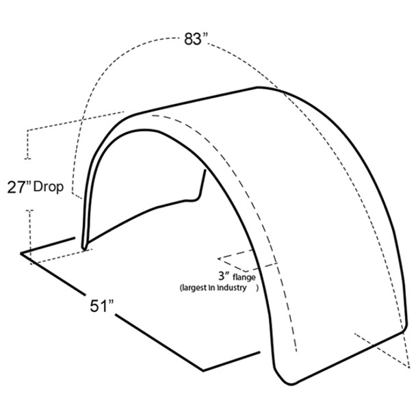 Hogebuilt 83 Inch Stainless Steel Single Axle Full Radius Fenders