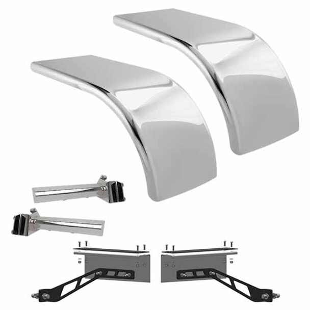 Hogebuilt 68 Inch Stainless Steel Standard Half Fender Kit For Freightliner W/ Air Liner Suspension Hogebuilt 68 Inch Stainless Steel Standard Half Fender Kit For Freightliner W/ Air Liner Suspension