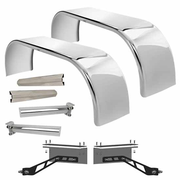 Hogebuilt 105 Inch 304 Stainless Steel Low Rider Full Fender Kit  For Kenworth W/ AG400L Suspension Hogebuilt 105 Inch 304 Stainless Steel Low Rider Full Fender Kit  For Kenworth W/ AG400L Suspension