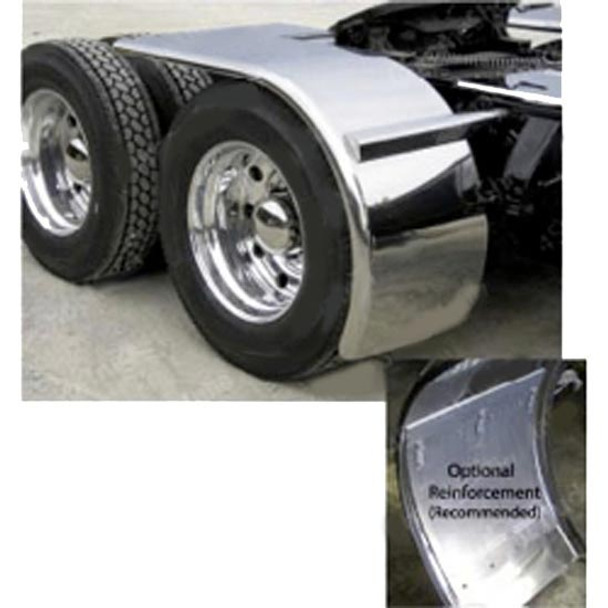 80 Inch Rollin Lo Long Stainless Steel Half Fender W/ Rolled Edge