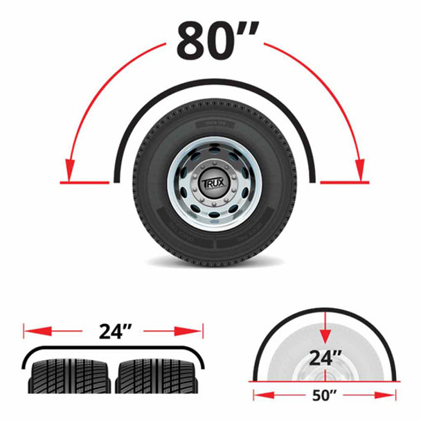 80 Inch 16 Gauge Stainless Steel Single Axle Fenders W/ Rolled Edge For 43 Inch Tires