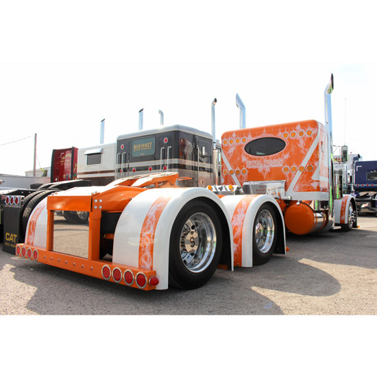 Fiberglass Classic Low Cut Single Hump Fenders, 36 Inch W/ 3 Inch Outside Lip