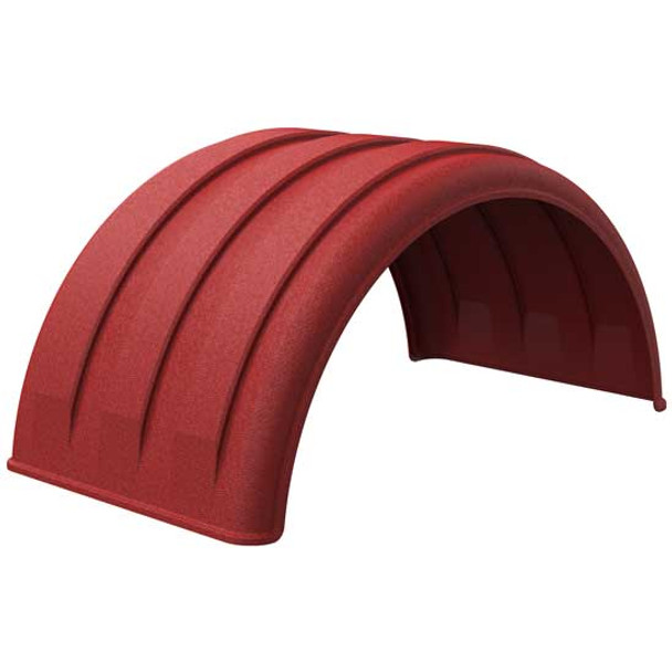 16.5 Inch Wide Single Axle Red Poly Fender - Pair