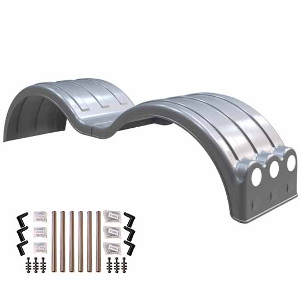 Minimizer Double Deuce Liquid Platium Full Fender Kit W/ Light Box, Stainless Steel Mounting Brackets