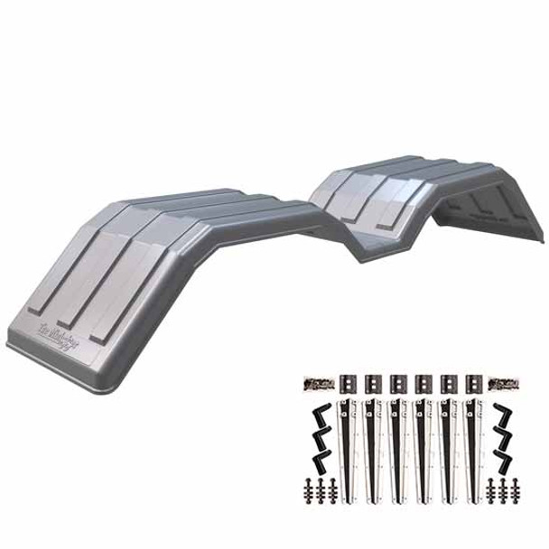 Minimizer The Original Liquid Platium Full Fender Kit W/ Mirror-Silver Plastic Mounting Brackets