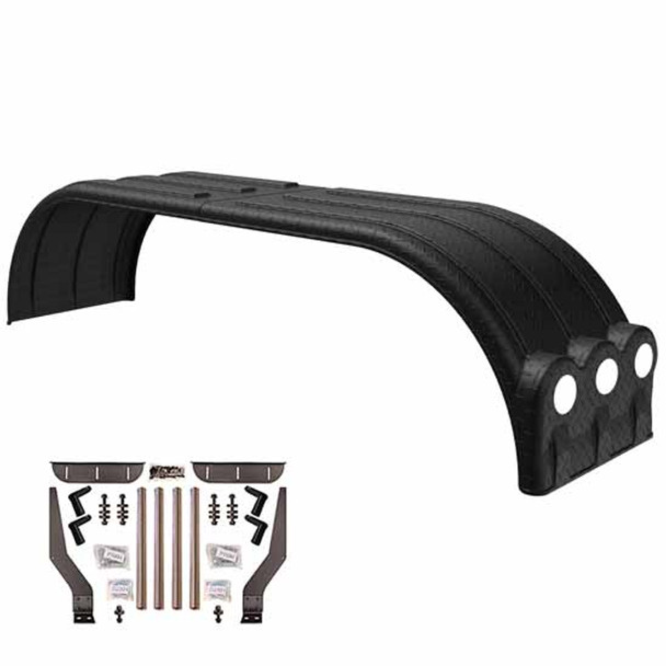 Minimizer The Brute Black Diamond Plate Full Fender Kit W/ Light Box, Stainless Steel Mounting Brackets