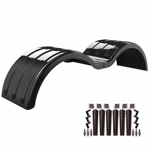 Minimizer Carbon Fiber Double Deuce Full Fender Kit W/ Black Plastic Mounting Brackets