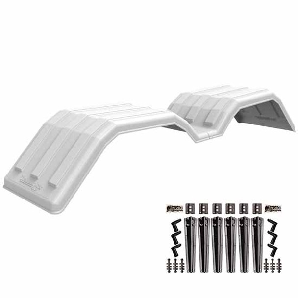 Minimizer The Original White Full Fender Kit W/ Carbon Fiber Style Plastic Mounting Brackets