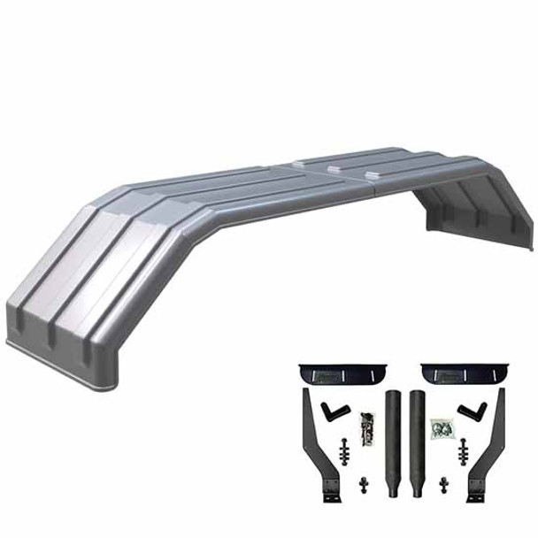 Minimizer Square Back Bruiser Liquid Platium Poly Full Fender Kit W/ Black Composite Mounting Brackets