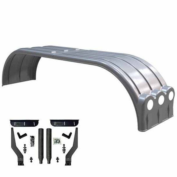 Minimizer The Brute Liquid Platium Full Fender Kit W/ Light Box, Black Composite Mounting Brackets