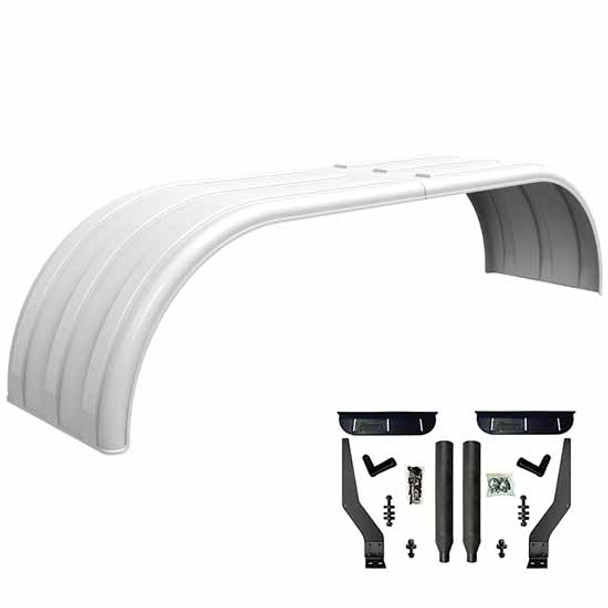 Minimizer The Brute White Poly Full Fender Kit W/ Black Composite Mounting Brackets