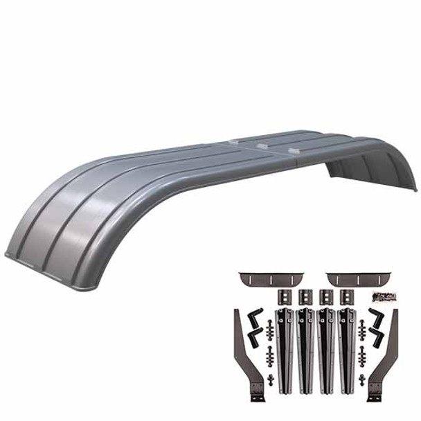 Minimizer Work Horse Liquid Platium Poly Full Fender Kit W/ Carbon Fiber Style Plastic Mounting Brackets