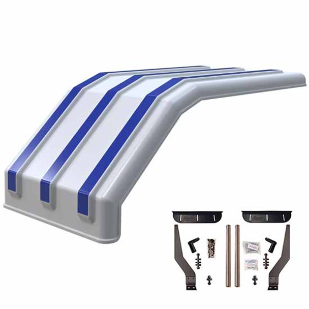 Minimizer Square Back Bruiser Paintable Poly Half Fender Kit W/ Stainless Steel Mounting Brackets