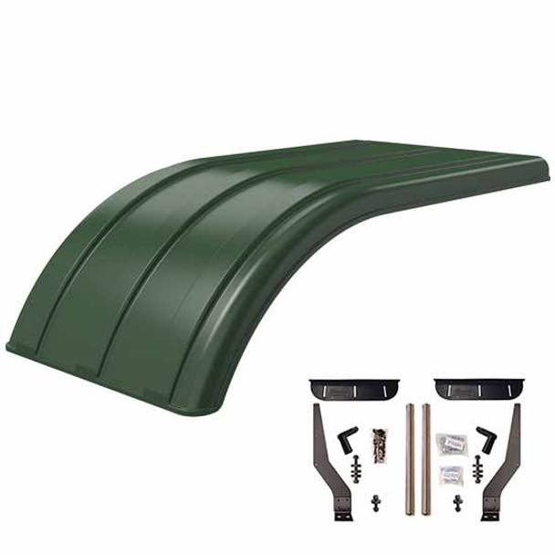 Minimizer Work Horse Green Poly Half Fender Kit W/ Stainless Steel Mounting Brackets