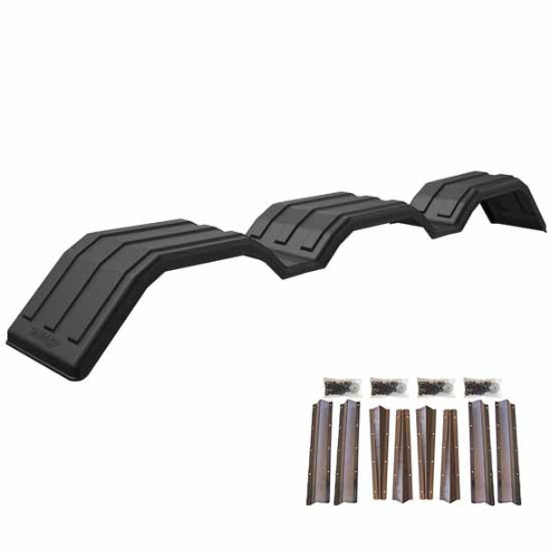 Minimizer MIN318 Tri-Axle Fender Kit Black Finish W/ Weld-On Mounting Brackets