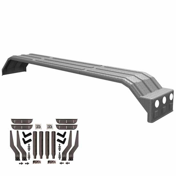 Minimizer MINTA 1554 Single Axle Fender Kit - Silver Diamond Plate Finish W/ Light Box W/ Plastic Paddle Bolt-On Mounting Brackets