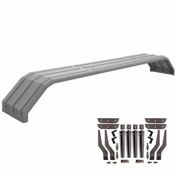 Minimizer MINTA 1554 Single Axle Fender Kit - Galvanized Finish W/O Light Box W/ Carbon Fiber Plastic Bolt-On Mounting Brackets