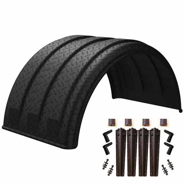 Minimizer MIN1600 Fender Kit - Black Diamond Plate W/ Plastic Bolt-On Mounting Brackets