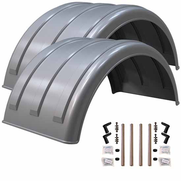 Minimizer MIN2260 Tandem Axle Fender Kit - Liquid Platium W/ Stainless Steel Bolt-On Mounting Brackets